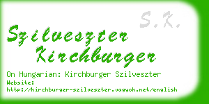 szilveszter kirchburger business card